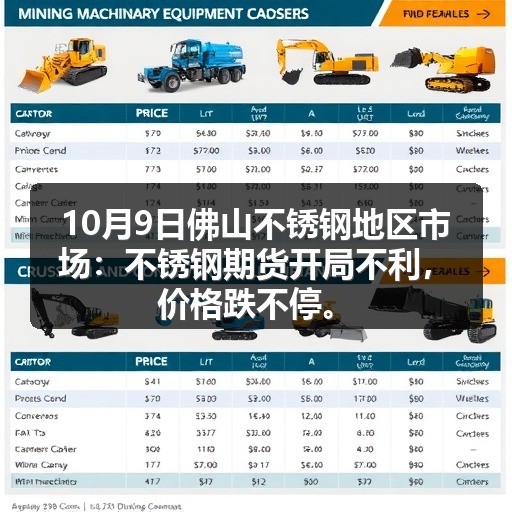 10月9日佛山不锈钢地区市场：不锈钢期货开局不利，价格跌不停。